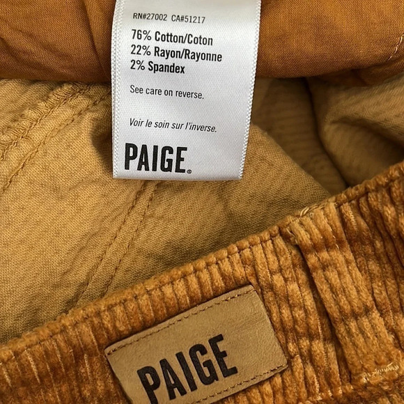 Paige Hoxton Ankle Skinny Corduroy Pants in Marigold - Size 29 - Picture 8 of 9